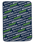 Seattle Seahawks NFL Pegasus Sports - 50" x 70" Slanted Half-Stripe Ultra Soft Blanket