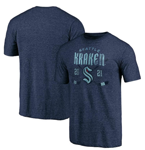 Seattle Kraken NHL Fanatics - Line Shift Tri-Blend T-Shirt - Heather Navy