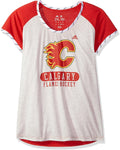 Calgary Flames NHL adidas - Women's Skate Lace T Shirt
