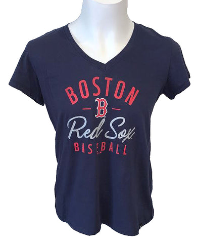 Boston Red Sox MLB ’47 Brand - Women's Navy Scrum V-Neck Tee
