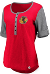 Chicago Blackhawks NHL Fanatics - Women's Classic Henley T-Shirt