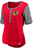 Chicago Blackhawks NHL Fanatics - Women's Classic Henley T-Shirt