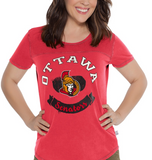 Ottawa Senators NHL Alyssa Milano - Women's Gridiron T-Shirt