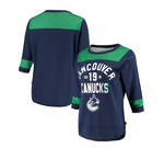 Vancouver Canucks NHL Alyssa Milano - Women's Kick Off 3/4-Sleeve T-Shirt