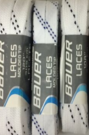 Bauer Cloth Skate Laces – White/Black