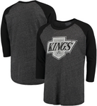 Los Angeles Kings NHL Majestic - Tri-Blend 3/4-Sleeve Raglan T-Shirt