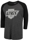 Los Angeles Kings NHL Majestic - Tri-Blend 3/4-Sleeve Raglan T-Shirt