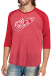 Detroit Red Wings NHL Majestic - Tri-Blend 3/4-Sleeve Raglan T-Shirt