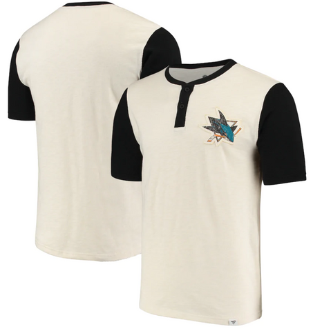 San Jose Sharks NHL Fanatics - True Classics Short Sleeve Henley Shirt