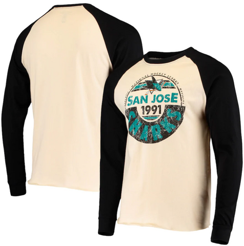 San Jose Sharks NHL Old Time Hockey - Spheric Long Sleeve Raglan T-Shirt