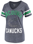 Vancouver Canucks NHL Carl Banks G-III Sports - Women's Big Game Tri-Blend T-Shirt