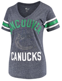 Vancouver Canucks NHL Carl Banks G-III Sports - Women's Big Game Tri-Blend T-Shirt