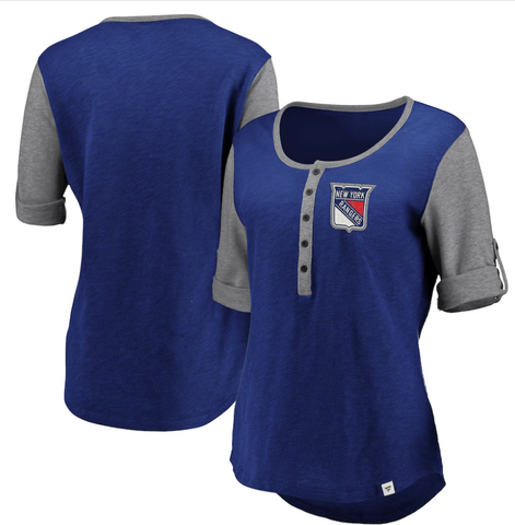 New York Rangers NHL Fanatics - Women's True Classics Henley T-Shirt
