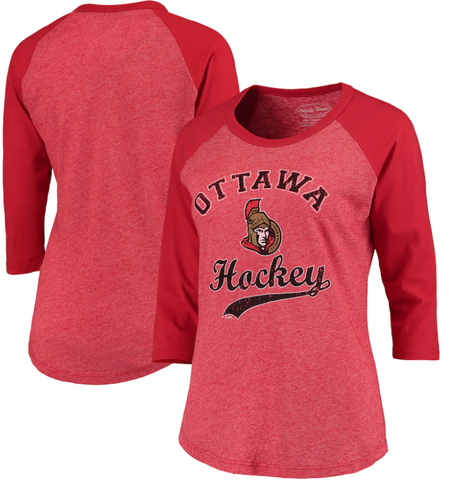 Ottawa Senators NHL Majestic Threads Women's Softhand ¾ Sleeve T-Shirt