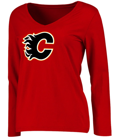 Calgary Flames NHL Fanatics - Women's Primary Logo Long Sleeve T-Shirt