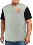 San Francisco Giants MLB Majestic - Pinstripe Henley T-Shirt