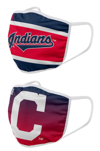 Cleveland Indians MLB FOCO - Adult Face Covering 2-Pack