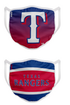 Texas Rangers MLB FOCO - Adult Face Covering 2-Pack