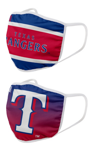 Texas Rangers MLB FOCO - Adult Face Covering 2-Pack