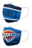 Oklahoma City Thunder NBA FOCO - Adult Face Covering 2-Pack