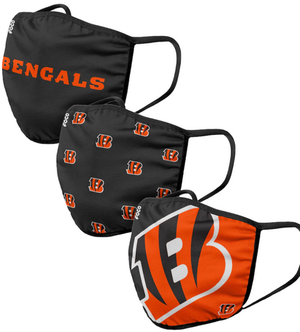 Cincinnati Bengals NFL FOCO - Adult Face Covering 3-Pack
