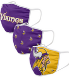 Minnesota Vikings NFL FOCO - Adult Face Covering 3-Pack