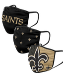 New Orleans Saints NFL FOCO - Adult Face Covering 3-Pack