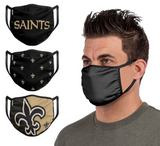 New Orleans Saints NFL FOCO - Adult Face Covering 3-Pack