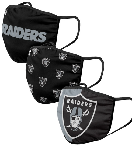 Las Vegas Raiders NFL FOCO - Adult Face Covering 3-Pack