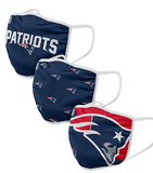 New England Patriots NFL FOCO - Adult Face Covering 3-Pack