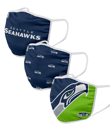 Seattle Seahawks NFL FOCO - Adult Face Covering 3-Pack