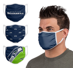 Seattle Seahawks NFL FOCO - Adult Face Covering 3-Pack