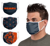Chicago Bears NFL FOCO - Adult Face Covering 3-Pack