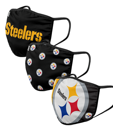 Pittsburgh Steelers NFL FOCO - Adult Face Covering 3-Pack