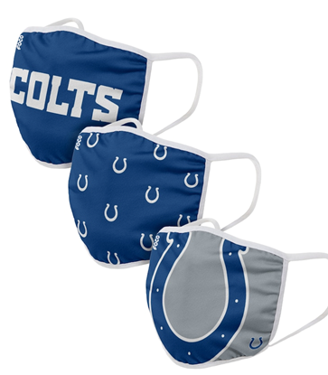Indianapolis Colts NFL FOCO - Adult Face Covering 3-Pack