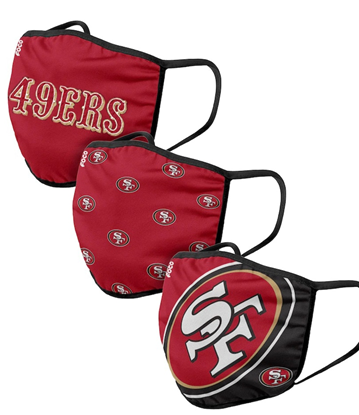 San Francisco 49ers NFL FOCO - Adult Face Covering 3-Pack