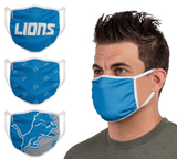 Detroit Lions NFL FOCO - Adult Face Covering 3-Pack