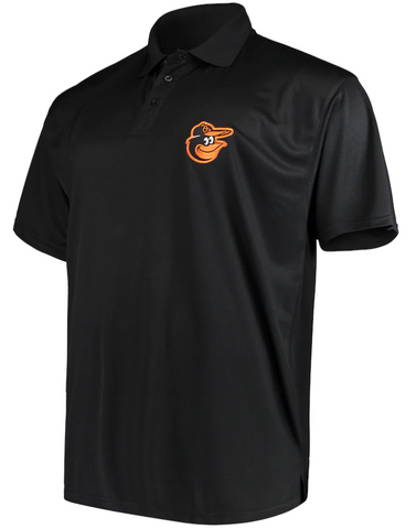 Baltimore Orioles MLB Majestic - Big & Tall Team Black Birdseye Polo