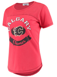 Calgary Flames NHL Alyssa Milano - Women's Gridiron T-Shirt