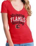 Calgary Flames NHL New Era - Women's V-Neck T-Shirt