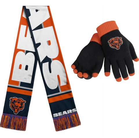 Chicago Bears NFL FOCO - Scarf and Gloves Set