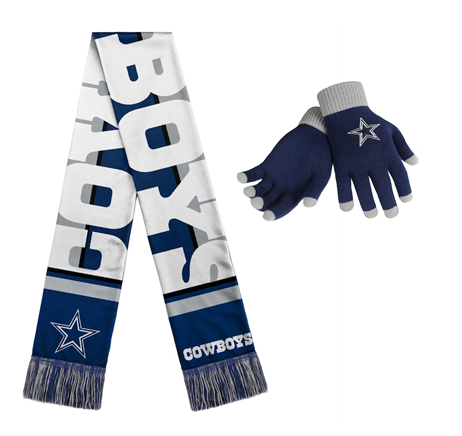 Dallas Cowboys NFL FOCO - Scarf and Gloves Set