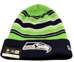 Seattle Seahawks NFL New Era – Striped End Zone Cuffed Knit Beanie