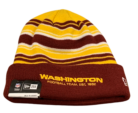 Washington Football Club NFL New Era – Striped End Zone Cuffed Knit Beanie