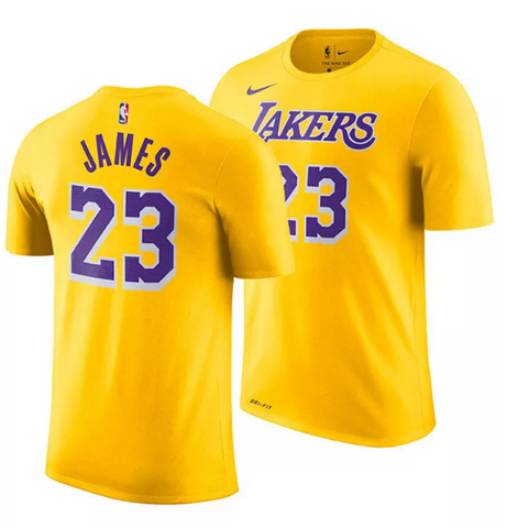 Los Angeles Lakers NBA Nike - LeBron James Icon Name & Number T-Shirt