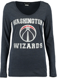Washington Wizards NBA New Era - Women's Tri-Blend Glitter Logo T-Shirt