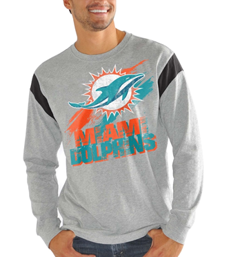 Miami Dolphins NFL - Receiver Slub Jersey Long Sleeve T-Shirt