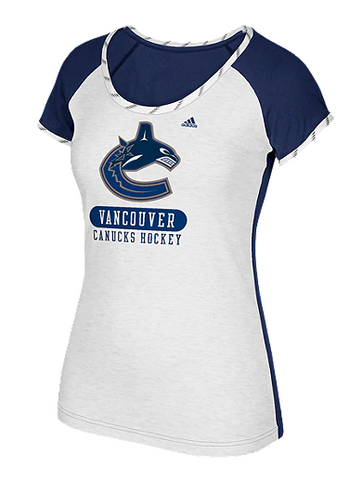Vancouver Canucks NHL adidas - Women's Skate Lace T Shirt