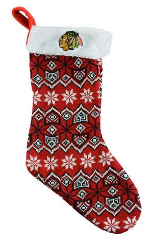 Chicago Blackhawks NHL - Ugly Sweater Knit Christmas Stocking