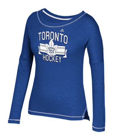 Toronto Maple Leafs NHL adidas - Women's Middle Stripe Banner Top